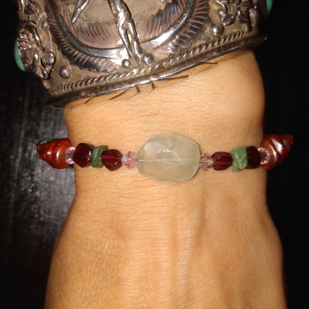 Aquamarine & Gemstone lobster clasp bracelet